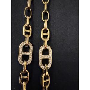 Ann Taylor Vintage Gold Tone With Crystal 30” Necklace